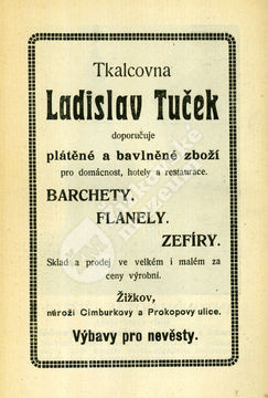 Reklama firmy Ladislav Tuček